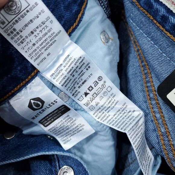 Levi's Premium Ribcage Straight Ankle Jeans Revolve Blue Ripped Size 24 x 27 - Picture 7 of 11